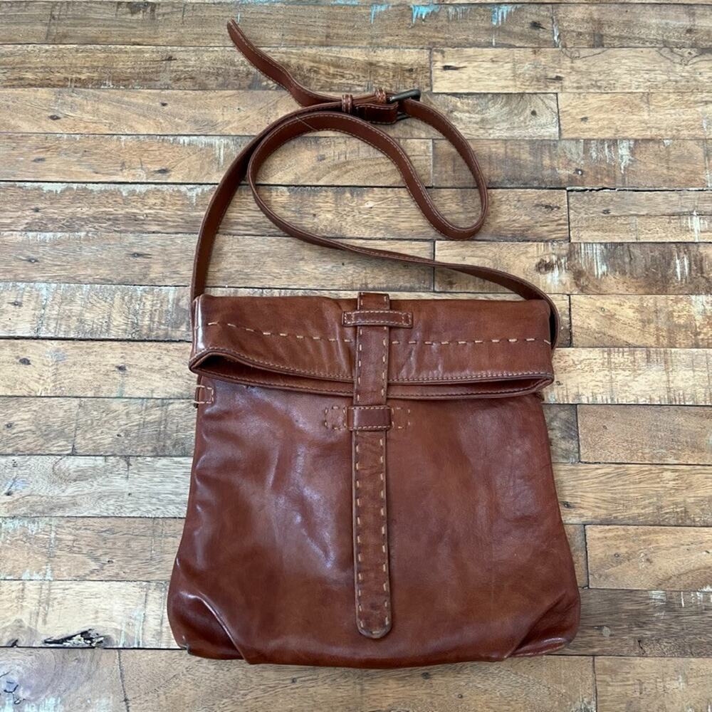 Scully Foldover Genuine Leather Crossbody Bag Adjustable Strap